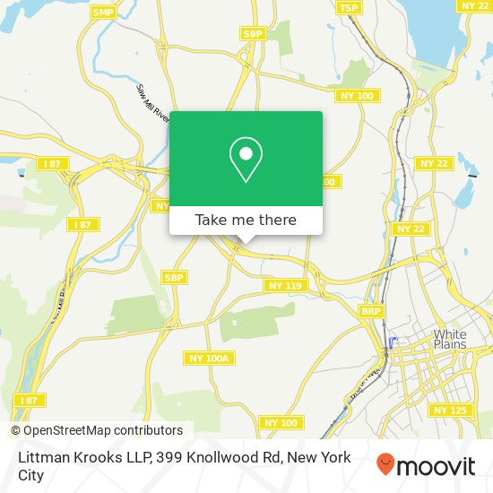 Mapa de Littman Krooks LLP, 399 Knollwood Rd
