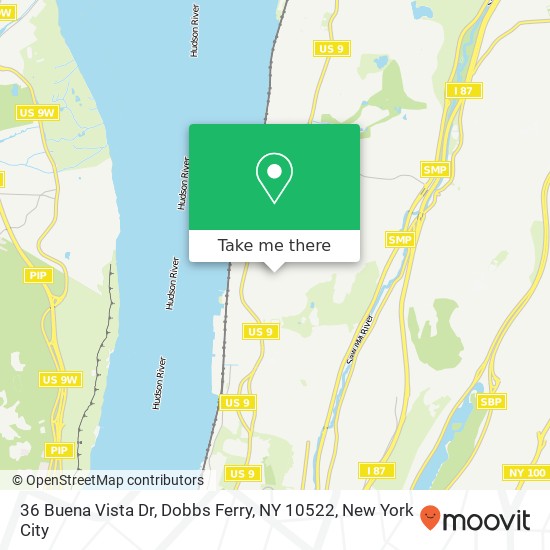 Mapa de 36 Buena Vista Dr, Dobbs Ferry, NY 10522