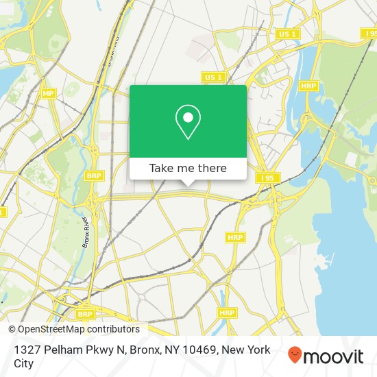 Mapa de 1327 Pelham Pkwy N, Bronx, NY 10469