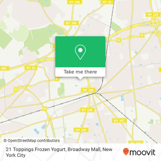 Mapa de 21 Toppings Frozen Yogurt, Broadway Mall