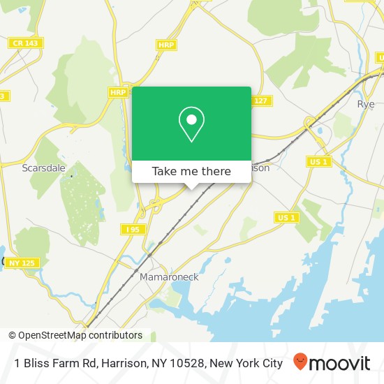 Mapa de 1 Bliss Farm Rd, Harrison, NY 10528