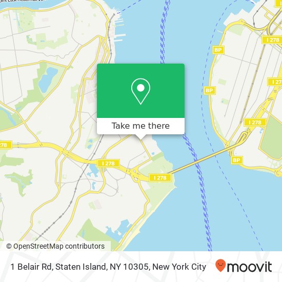 Mapa de 1 Belair Rd, Staten Island, NY 10305