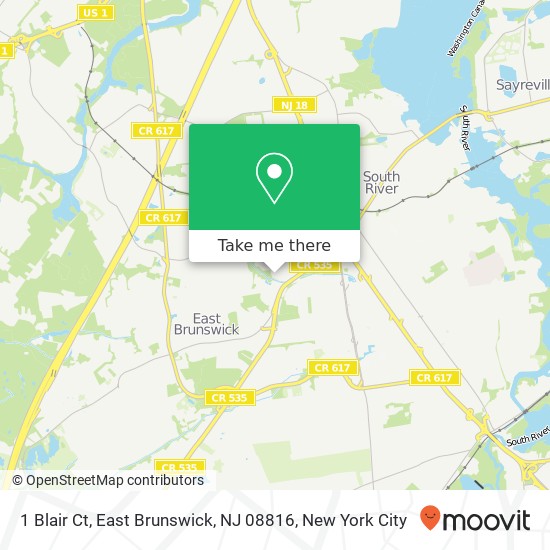 1 Blair Ct, East Brunswick, NJ 08816 map