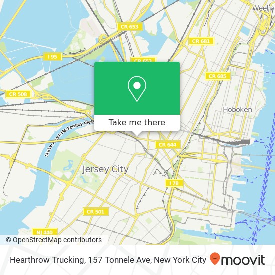 Hearthrow Trucking, 157 Tonnele Ave map