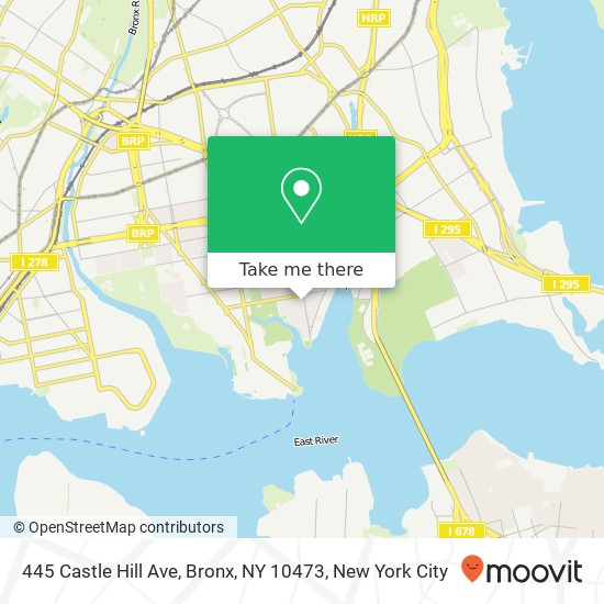 Mapa de 445 Castle Hill Ave, Bronx, NY 10473