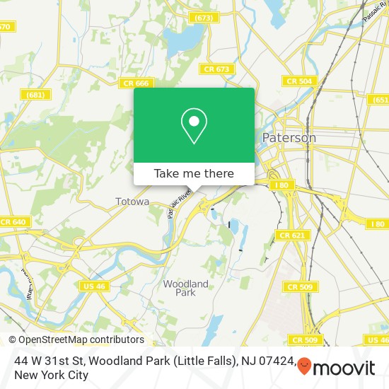 44 W 31st St, Woodland Park (Little Falls), NJ 07424 map