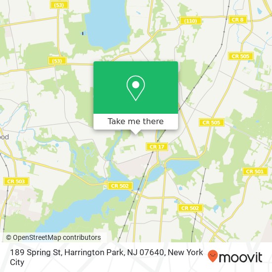 Mapa de 189 Spring St, Harrington Park, NJ 07640