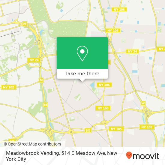 Mapa de Meadowbrook Vending, 514 E Meadow Ave