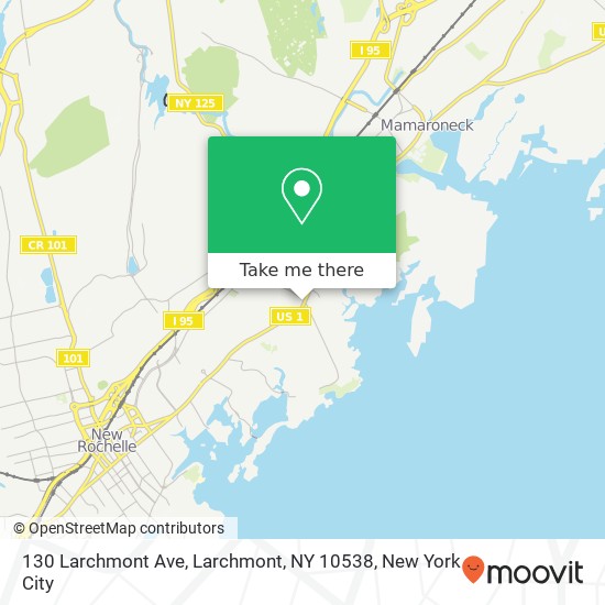 Mapa de 130 Larchmont Ave, Larchmont, NY 10538