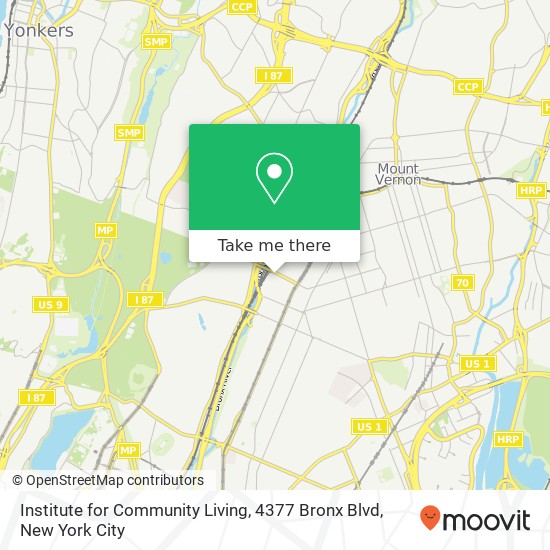 Mapa de Institute for Community Living, 4377 Bronx Blvd