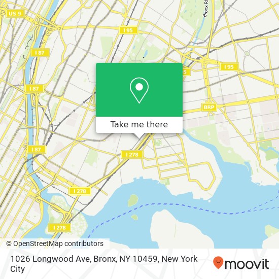 Mapa de 1026 Longwood Ave, Bronx, NY 10459