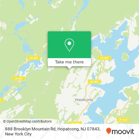 Mapa de 888 Brooklyn Mountain Rd, Hopatcong, NJ 07843