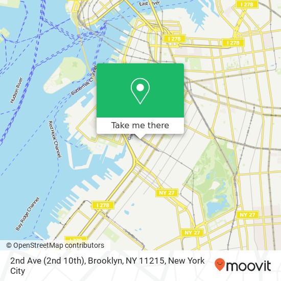 Mapa de 2nd Ave (2nd 10th), Brooklyn, NY 11215