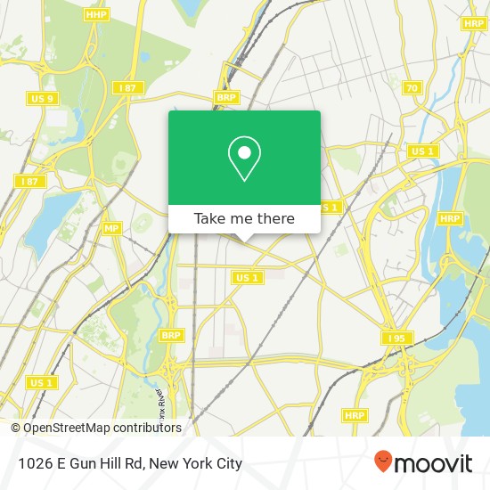 Mapa de 1026 E Gun Hill Rd, Bronx, NY 10469