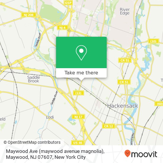 Mapa de Maywood Ave (maywood avenue magnolia), Maywood, NJ 07607