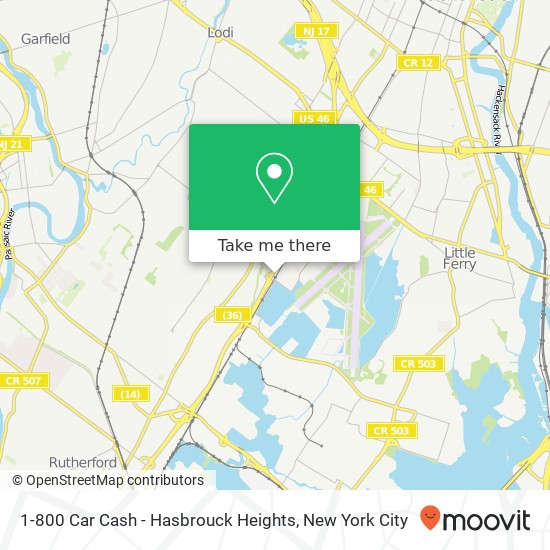 1-800 Car Cash - Hasbrouck Heights map