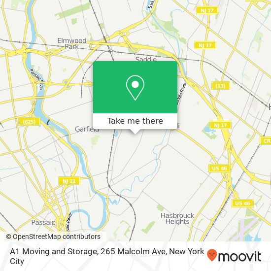 Mapa de A1 Moving and Storage, 265 Malcolm Ave