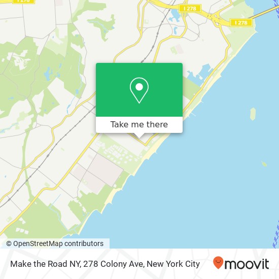 Mapa de Make the Road NY, 278 Colony Ave
