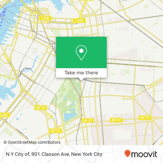 Mapa de N Y City of, 901 Classon Ave