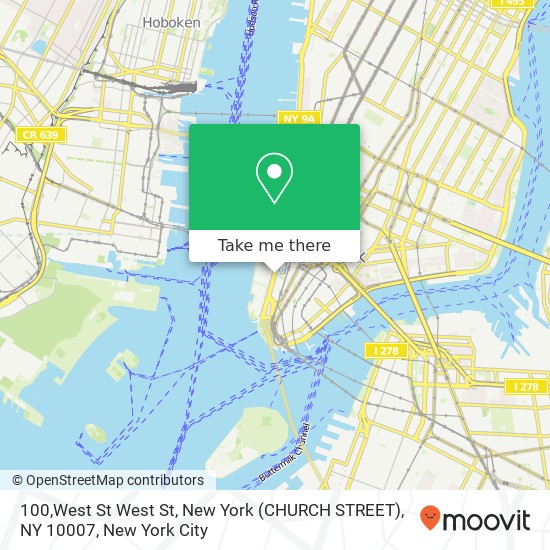 100,West St West St, New York (CHURCH STREET), NY 10007 map