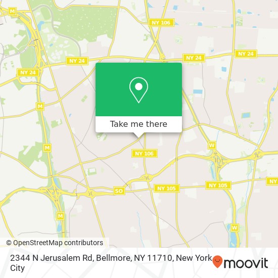 Mapa de 2344 N Jerusalem Rd, Bellmore, NY 11710