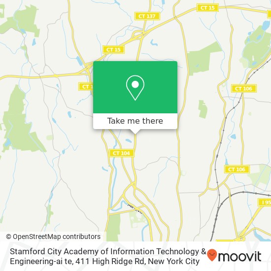 Mapa de Stamford City Academy of Information Technology & Engineering-ai te, 411 High Ridge Rd