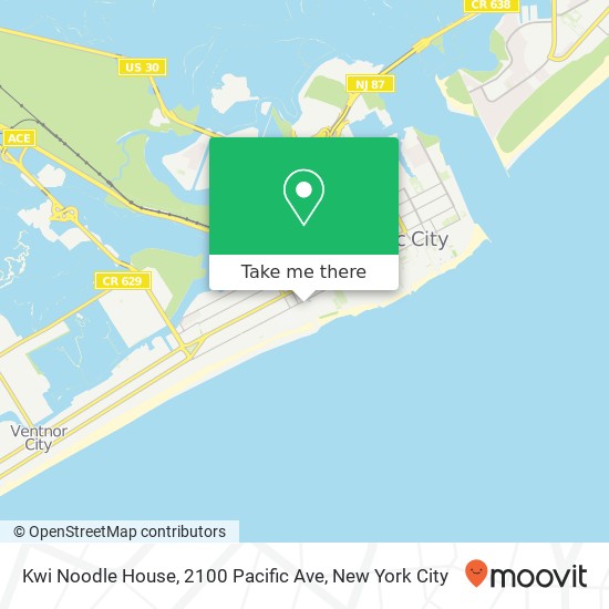 Mapa de Kwi Noodle House, 2100 Pacific Ave