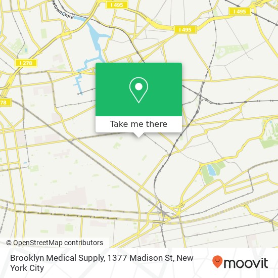 Mapa de Brooklyn Medical Supply, 1377 Madison St