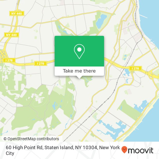 Mapa de 60 High Point Rd, Staten Island, NY 10304