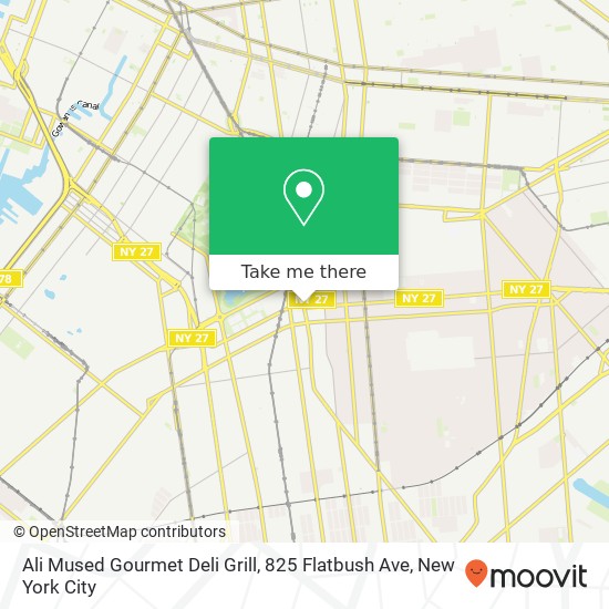 Mapa de Ali Mused Gourmet Deli Grill, 825 Flatbush Ave