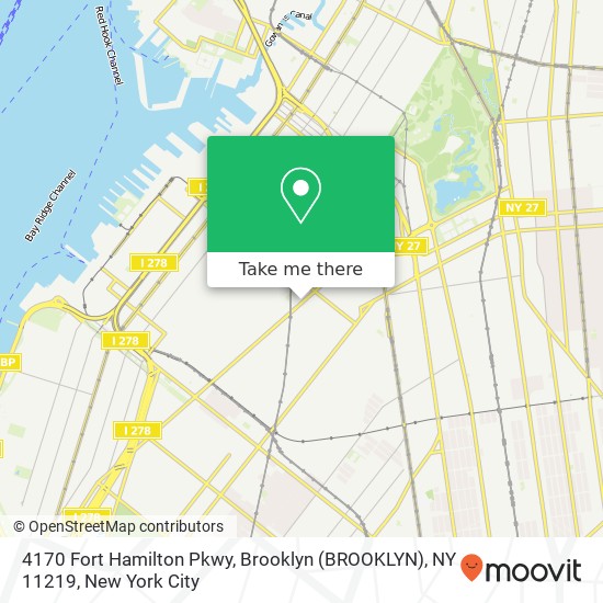 4170 Fort Hamilton Pkwy, Brooklyn (BROOKLYN), NY 11219 map