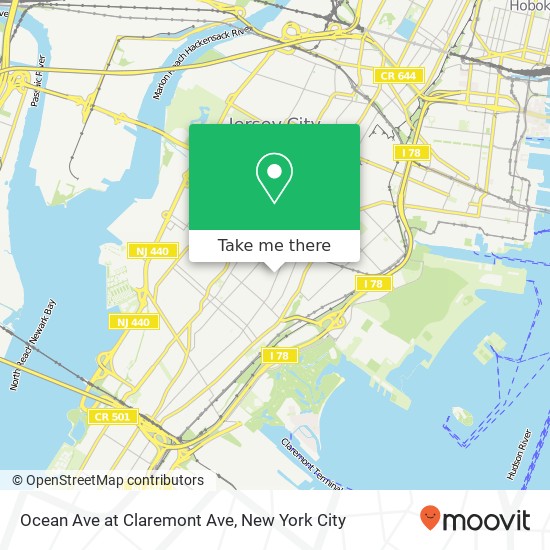 Mapa de Ocean Ave at Claremont Ave