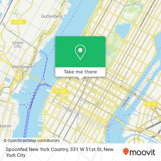 Mapa de Spoonfed New York Country, 331 W 51st St