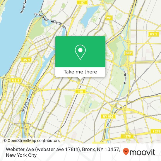 Mapa de Webster Ave (webster ave 178th), Bronx, NY 10457
