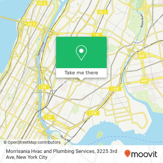 Mapa de Morrisania Hvac and Plumbing Services, 3225 3rd Ave