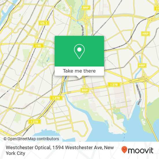 Westchester Optical, 1594 Westchester Ave map