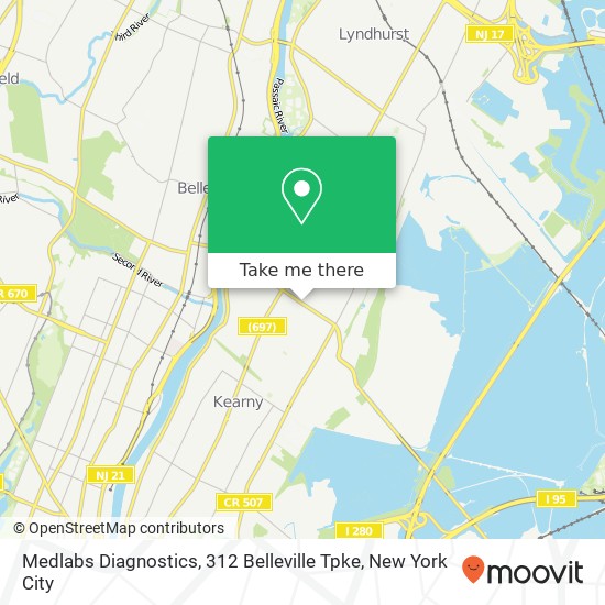 Medlabs Diagnostics, 312 Belleville Tpke map