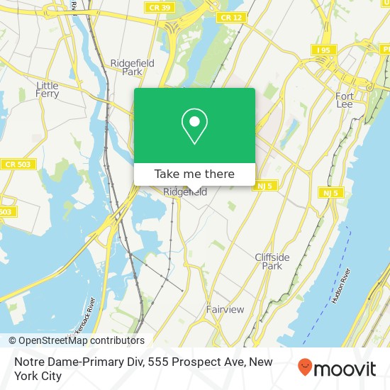 Mapa de Notre Dame-Primary Div, 555 Prospect Ave