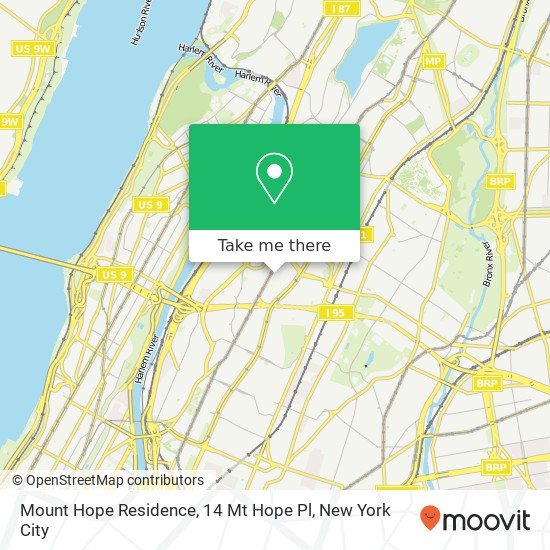 Mount Hope Residence, 14 Mt Hope Pl map