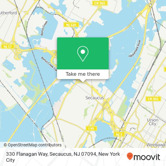 Mapa de 330 Flanagan Way, Secaucus, NJ 07094
