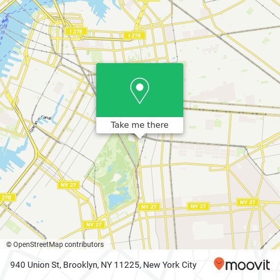 Mapa de 940 Union St, Brooklyn, NY 11225
