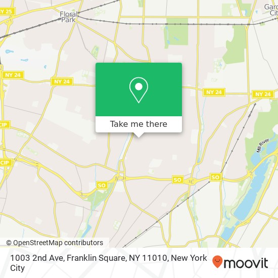 Mapa de 1003 2nd Ave, Franklin Square, NY 11010