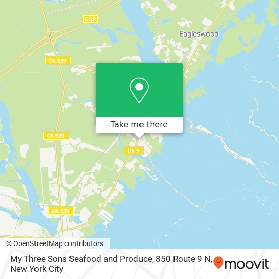 Mapa de My Three Sons Seafood and Produce, 850 Route 9 N