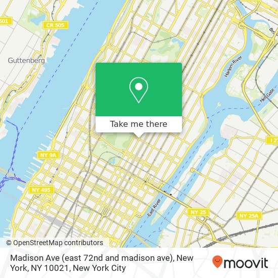 Mapa de Madison Ave (east 72nd and madison ave), New York, NY 10021