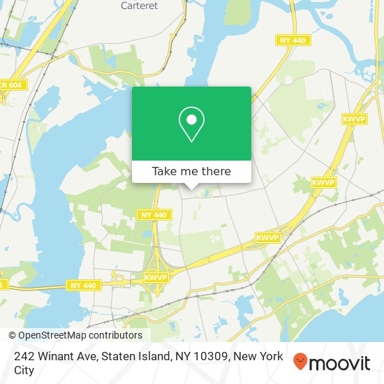 Mapa de 242 Winant Ave, Staten Island, NY 10309