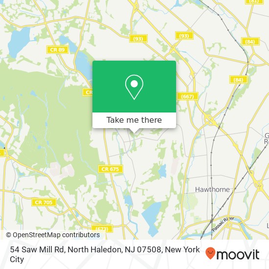 Mapa de 54 Saw Mill Rd, North Haledon, NJ 07508