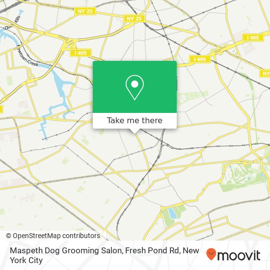 Mapa de Maspeth Dog Grooming Salon, Fresh Pond Rd