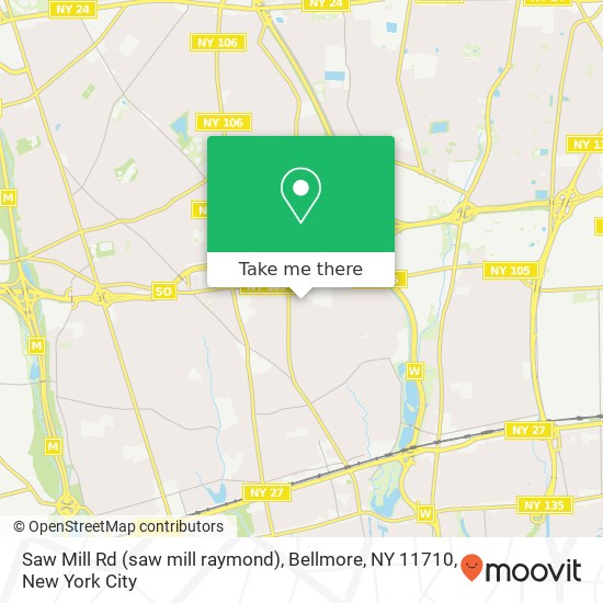 Saw Mill Rd (saw mill raymond), Bellmore, NY 11710 map