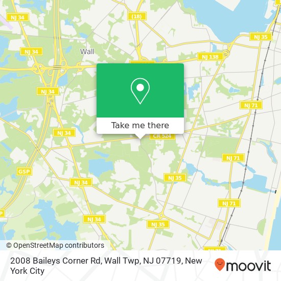 Mapa de 2008 Baileys Corner Rd, Wall Twp, NJ 07719