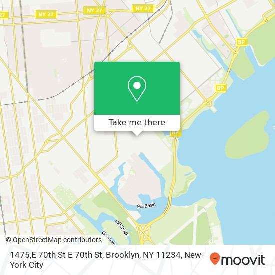 Mapa de 1475,E 70th St E 70th St, Brooklyn, NY 11234
